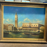 Large Signed Oil Painting St Marks Square Venice