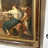 Large Oil on Canvas Painting - Las Hilanderas