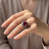 Pink Tourmaline Ceylonese Sapphire Ring in 18ct Yellow Gold