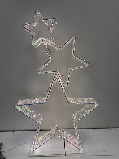 Xmas Irridescent LED Star Stack - 820mm