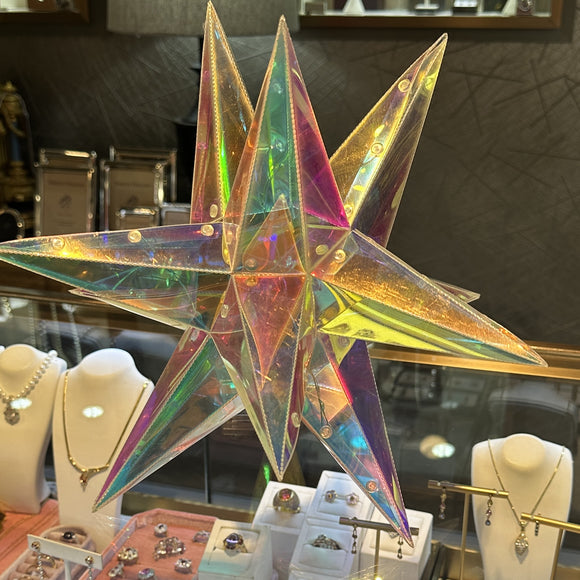Xmas Irridescent Hanging Star - 350mm