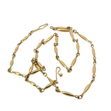 Marquise Shape Fancy Link Necklace in 18ct Yellow Gold