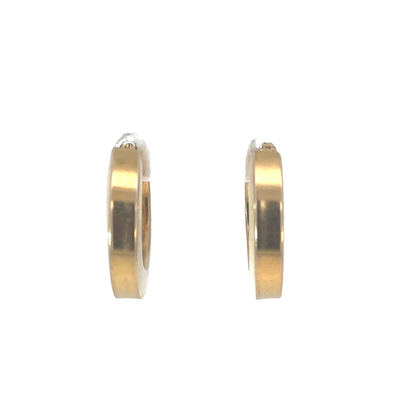 Wide Square Hoop Earrings in 9ct Yellow Gold