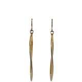 Twist Open Pointed Oval Dangle Drop Earrings in 9ct Yellow Gold