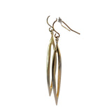 Twist Open Pointed Oval Dangle Drop Earrings in 9ct Yellow Gold