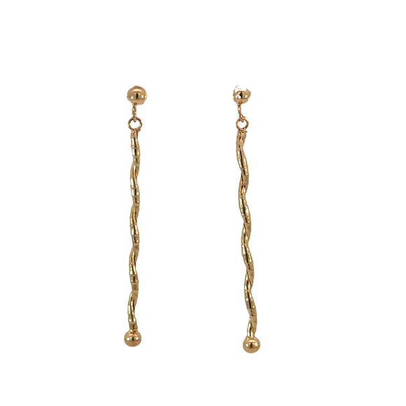 Long Twist Drop Earrings