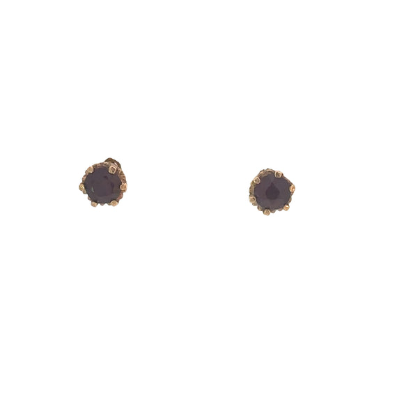 Garnet Gold Stud Earrings