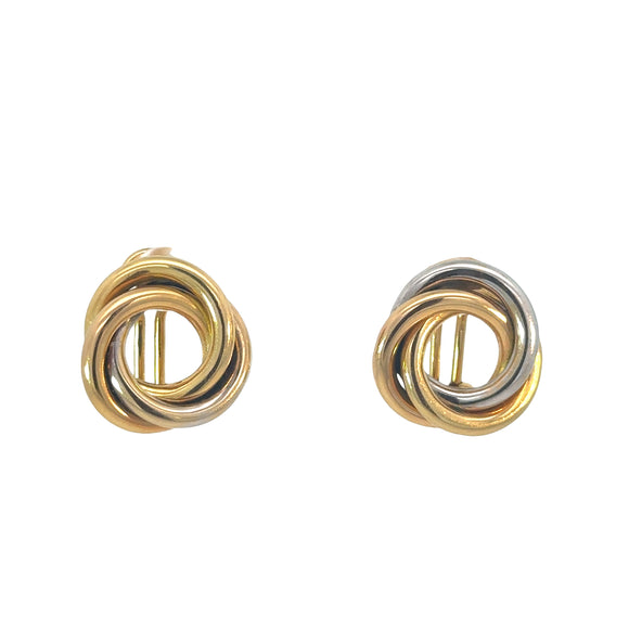 Two Tone Knot Clip On Earrings in 18ct Gold
