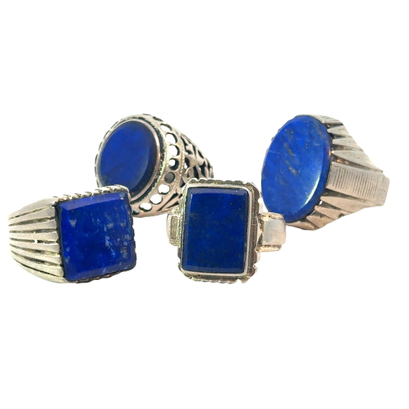 Lapis Lazuli Unisex Ring in Sterling Silver