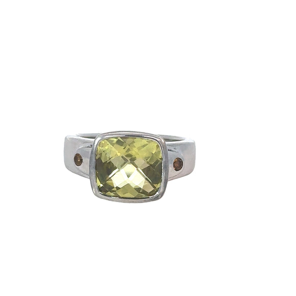 Green Garnet Citrine Ring