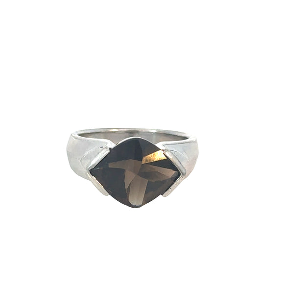 Smokey Quartz Diamond Shaped Ring