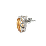 Slant Marquise Citrine Stud Earrings