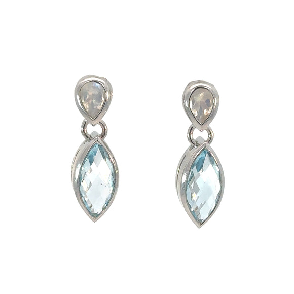 Blue Topaz Marquise Drop Earrings