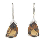 Triangular Citrine Drop Earrings on Hooks