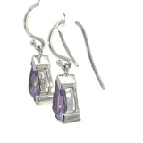 Triangular Amethyst Drop Earrings on Hooks