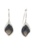 Smokey Quartz Slant Marquise Drop Earrings