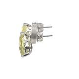 Triangular Green Garnet Stud Earrings