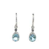 Pear Shaped Blue Topaz Drop Earrings