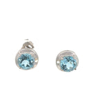 Round Blue Topaz Stud Earrings