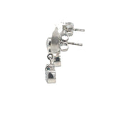 Round Blue Topaz Drop Earrings in Stirling Silver