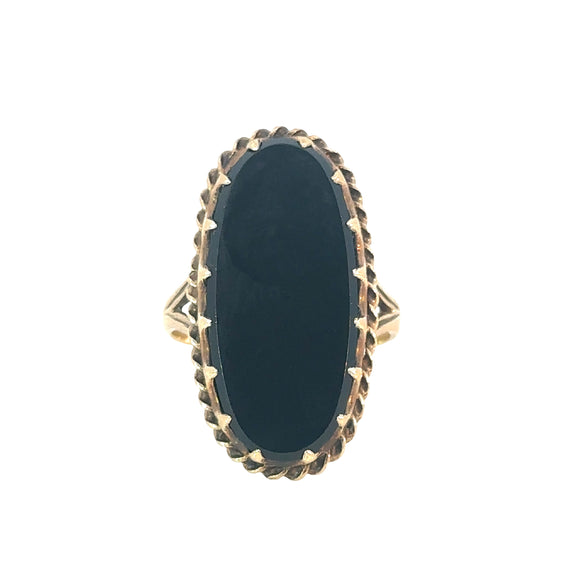 Vintage Black Onyx Mourning Ring