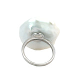 Pearl Ring with Ruby Inset