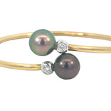 Tahitian Pearl and Diamond Twist Bangle