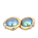 Tahitian Pearl Diamond Clip on Earrings