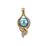 Tahitian Pearl Diamond Twist Pendant on Black Rope Chain