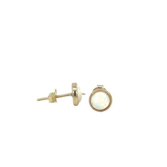 Opal Stud Earrings set in 9ct Yellow Gold