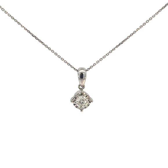 Diamond Pendant in 18ct White Gold