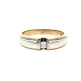Gents Diamond 9ct Yellow Gold Platinum Band