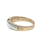 Gents Diamond 9ct Yellow Gold Platinum Band
