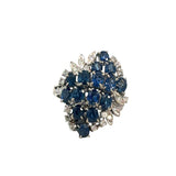 Vintage Sapphire Diamond Cocktail Ring
