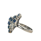 Vintage Sapphire Diamond Cocktail Ring