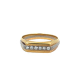 Diamond Bar Ring in 18ct White and Yellow Gold