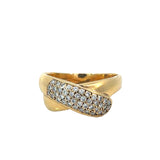 Diamond Crossover Gold Ring