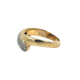 Diamond Crossover Gold Ring