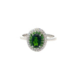 Chromium Diopside Diamond Ring