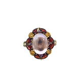 Amethyst Citrine Garnet Cocktail Ring