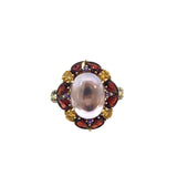 Citrine Diamond Cocktail Ring in 9ct Yellow Gold