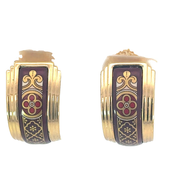 Fire Enamel Mini Creole Earrings Red