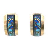 Fire Enamel Mini Creole Earrings Blue