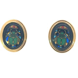 Fire Enamel Oval Earrings
