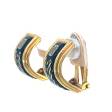 Hermes Cloisonne Black Earrings