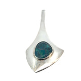 Modernist Designer Silver Turquoise Pendant