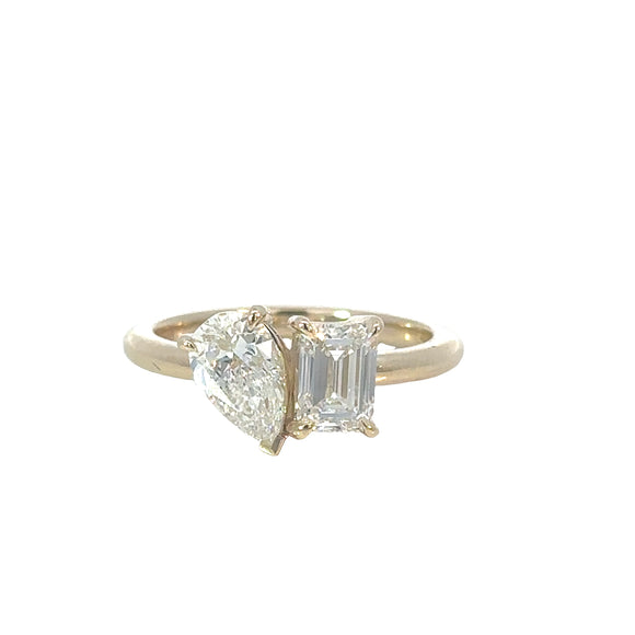 Emerald Cut Pear Lab Grown Diamond Ring