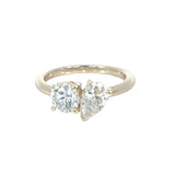 Round and Pear Cut Lab Grown Diamond Ring