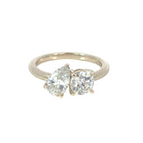 Round and Pear Cut Lab Grown Diamond Ring
