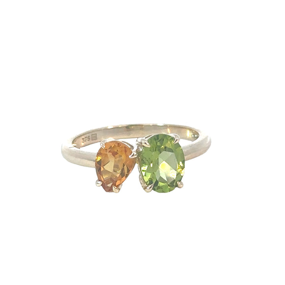 Peridot Citrine Dress Ring